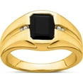 thumbnail image 1 of 14K Yellow Gold Onyx And Diamond Mens Ringsize 10 (Width 2.6 To 11.8) - Jbsp, 1 of 5
