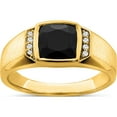 thumbnail image 1 of 14K Yellow Gold Onyx And Diamond Mens Ringsize 10 (Width 2.8 To 9.2) - Jbsp, 1 of 5