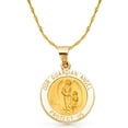 thumbnail image 1 of 14K Yellow Gold Our Guardian Angel Charm Pendant with 1.5mm Singapore Chain Necklace - 18", 1 of 3