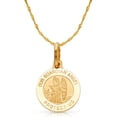 thumbnail image 1 of 14K Yellow Gold Our Guardian Angel Protect Us Charm Pendant with 0.9mm Singapore Chain Necklace - 18", 1 of 6