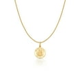 thumbnail image 1 of 14K Yellow Gold Our Guardian Angel Protect Us Charm Pendant with 0.9mm Wheat Chain Necklace - 16", 1 of 4