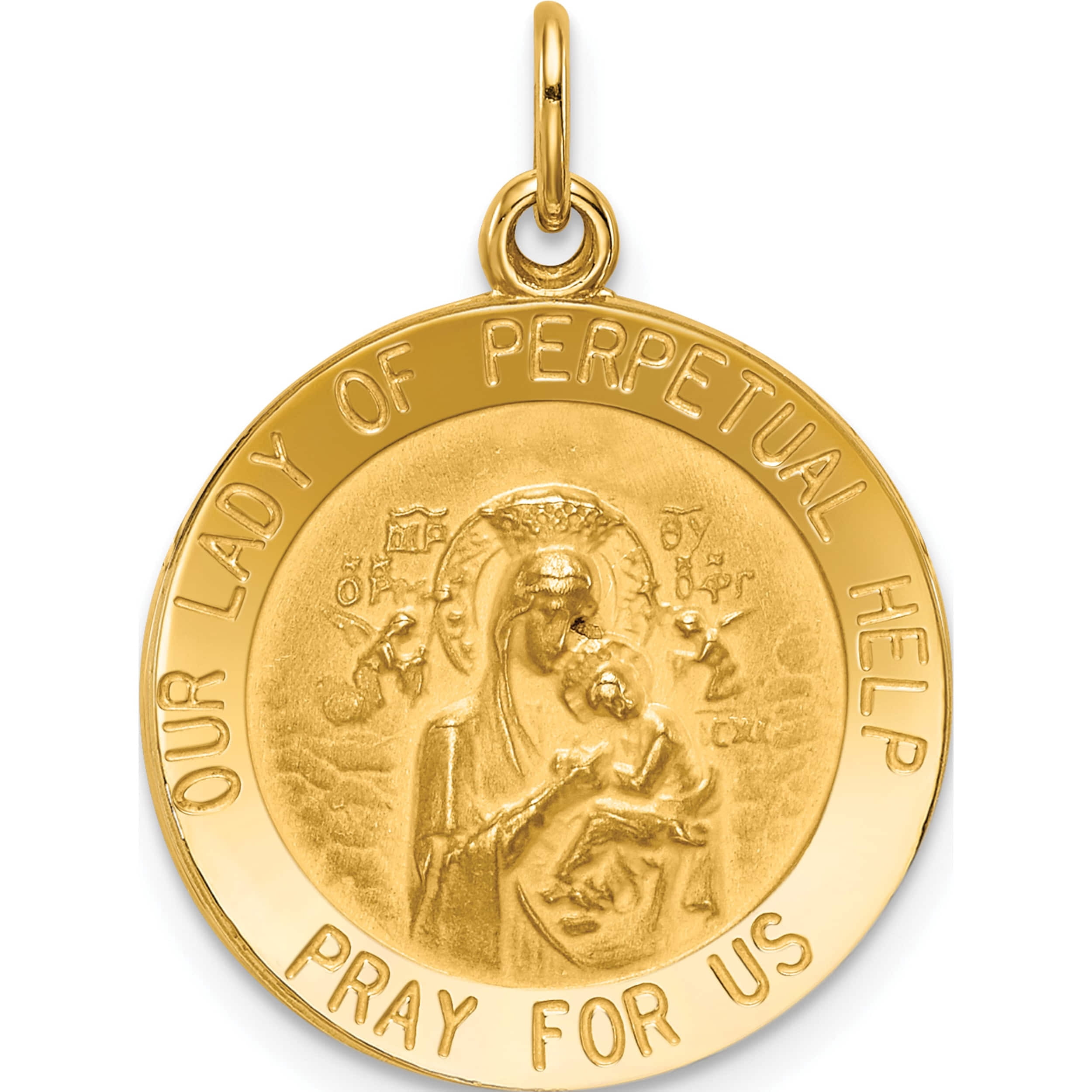 Jewelry by Sweet Pea 14K Yellow Gold Polished and Satin Solid Our Lady ...