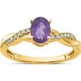 thumbnail image 1 of 14K Yellow Gold Oval Amethyst And Diamond Ringsize 7 - Jbsp, 1 of 5
