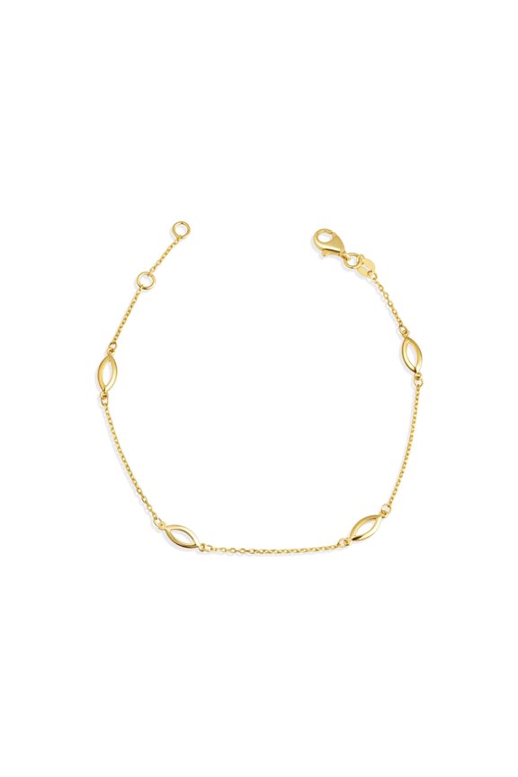 14K Yellow Gold Oval Link Eternity Bracelet 7"