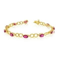thumbnail image 1 of 14K Yellow Gold Oval Ruby and Diamond Bracelet, 1 of 3