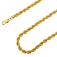 thumbnail image 1 of 14K Yellow Gold Over 925 Sterling Silver Rope Chain Necklace 3.2mm 4mm 4.5mm 5mm, Lobster Clasp, New, Gift, Men, Woman, 1 of 9