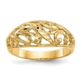 thumbnail image 1 of 14K Yellow Gold Paisley Diamond-Cut Design Dome Ring - Size 7, 1 of 1