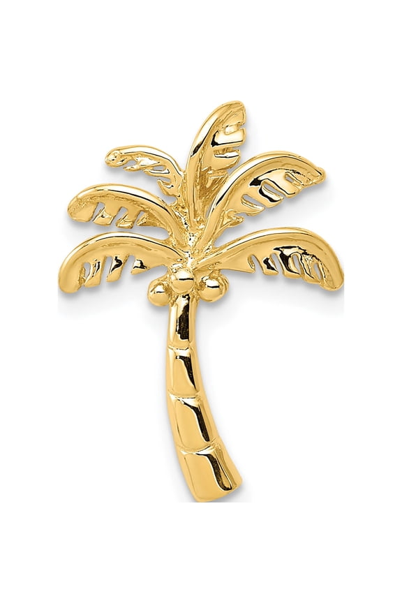 14K Yellow Gold Palm Tree Chain Slide