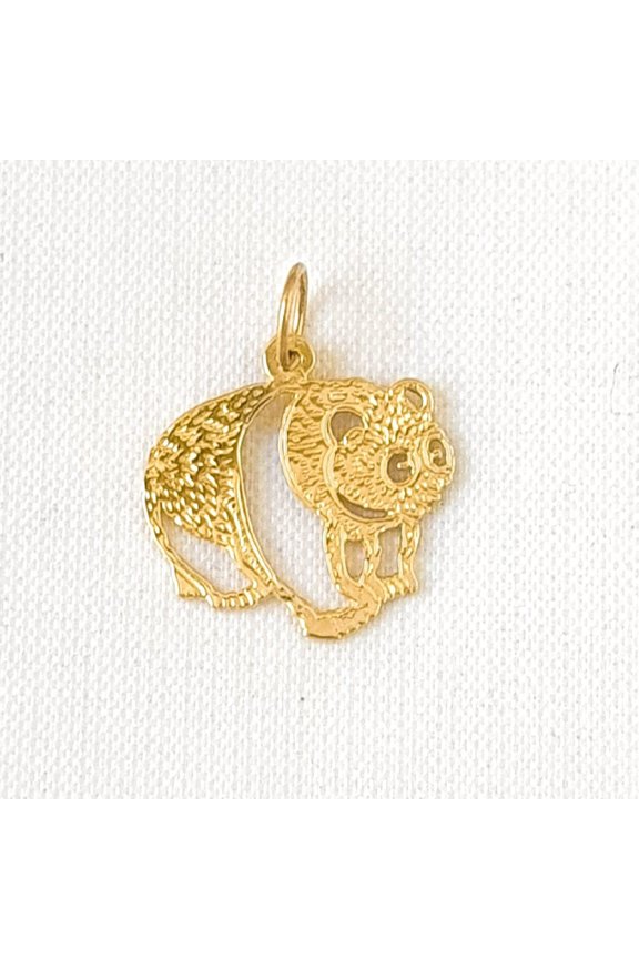 14K Yellow Gold Panda Bear Pendant