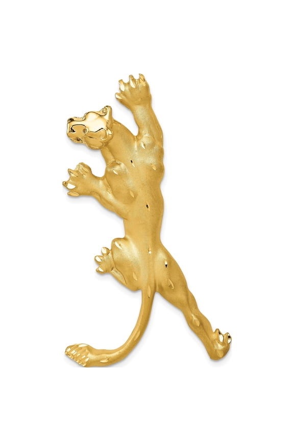 14K Yellow Gold Panther Pendant (53 X 29) Made In United States c90