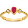 thumbnail image 1 of 14K Yellow Gold Pear Bezel Ruby And Diamond Ringsize 7 - Jbsp, 1 of 5