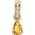 thumbnail image 1 of 14K Yellow Gold Pear Citrine And Diamond Pendant (Width 4.5) (Length 16.3) - Jbsp, 1 of 5
