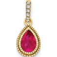 thumbnail image 1 of 14K Yellow Gold Pear Ruby And Diamond Pendant (Width 6.3) (Length 14.5) - Jbsp, 1 of 5