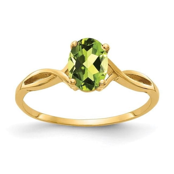 14K Yellow Gold Peridot ring - Size 6