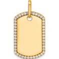 thumbnail image 1 of 14K Yellow Gold Personalized Diamond Boarder Dog Tag Charm - Jbsp, 1 of 5