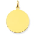 thumbnail image 1 of 14K Yellow Gold Plain .027 Gauge Circular Engravable Disc Charm (24 X 18) Made In United States xm136/27, 1 of 2