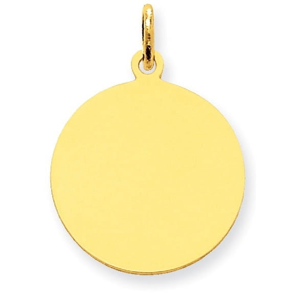 14K Yellow Gold Plain .027 Gauge Circular Engravable Disc Charm (24 X 18) Made In United States xm136/27