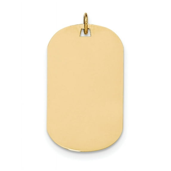 14K Yellow Gold Plain .027 Gauge Engraveable Dog Tag Disc Charm (37 X 21) Made In United States xm558/27
