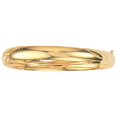 thumbnail image 1 of 14K Yellow Gold Plain Shiny Round Dome Classic 8mm Wide Bangle 8" Bracelet with Clasp, 1 of 1