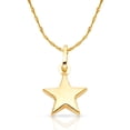 thumbnail image 1 of 14K Yellow Gold Plain Star Charm Pendant with 0.9mm Singapore Chain Necklace - 22", 1 of 4