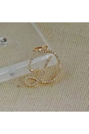 14K Yellow Gold Plated 1Ct Round Cut Lab Created Diamond Initial Letter D Pendant Charm
