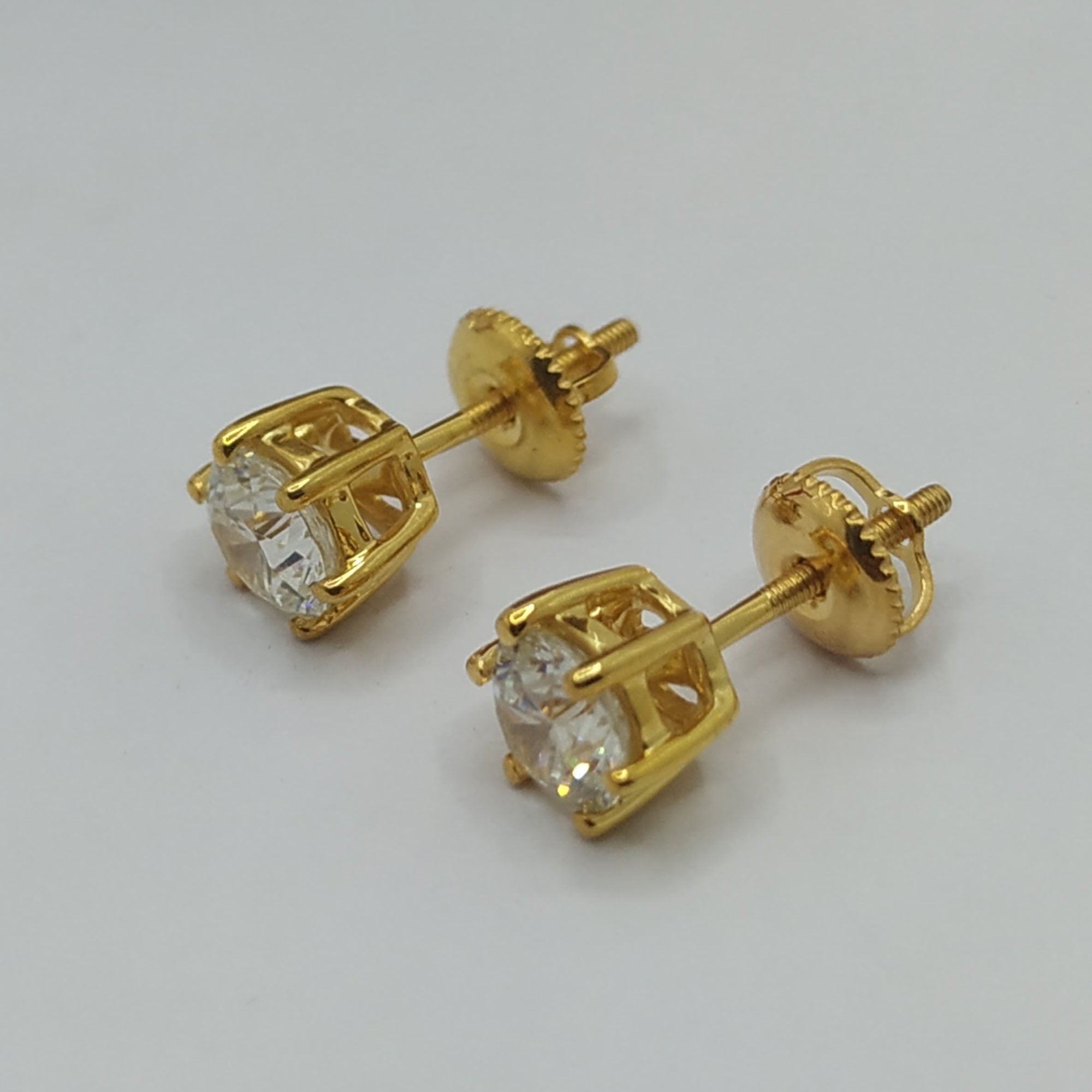 Boucles D'oreilles Vis En Argent 925 Avec Zircone - 1 Carat Total - Neuf Sans Emballage