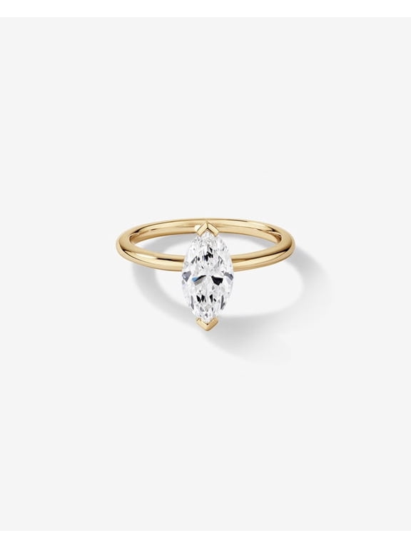 14K Yellow Gold Plated 2.00CT Marquise Cut Moissanite Engagement Ring for Women Classic Solitaire Wedding Ring