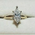 thumbnail image 1 of 14K Yellow Gold Plated 2CT Marquise Cut Lab Created Moissanite Solitaire Women's Beauty Ring, 1 of 4