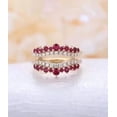 thumbnail image 1 of 14K Yellow Gold Plated 3Ct Round Cut Simulated Red Ruby Women's Wedding Enhancer Wrap Ring, 1 of 3