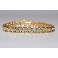 thumbnail image 1 of 14K Yellow Gold Plated 6 Ct Round Cut White Moissanite Women's Tennis Bracelet, 1 of 3