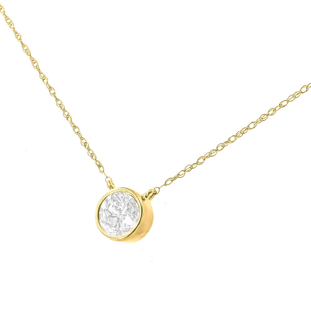 14K Yellow Gold Plated .925 Sterling Silver 1/10 Cttw Round 14K Yellow Gold Plated .925 Sterling Silver 1/10 Cttw Round