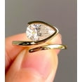 thumbnail image 1 of 14K Yellow Gold Plated Bezel East West 1.5 Ct Pear Lab Created Diamond Solitaire Ring, 1 of 5