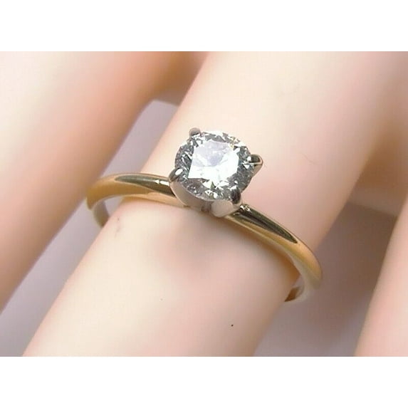 14K Yellow Gold Plated Diamond Women's Solitaire Engagement Ring 2Ct Round Cut