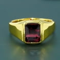 thumbnail image 1 of 14K Yellow Gold Plated Garnet Ring For Men, 925 Sterling Silver Ring, Handmade Ring, Grooms Ring, AAA Quality Ring, Statement Ring, Personalised Ring Gift, 1 of 3