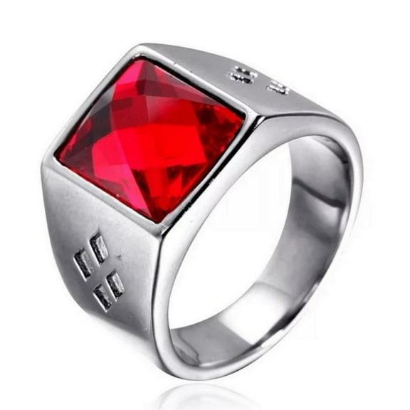 14K Yellow Gold Plated Garnet Ring For Men, Statement Ring, Gift For Him, Sterling Silver 925, Promise Ring, Men’s Gemstone Jewelry