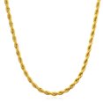 thumbnail image 1 of 14K Yellow Gold Plated Rope Diamond-Cut Link Necklace Chains 4mm, 20" - 30", Gold Rope Chain for Men & Women, 1 of 2
