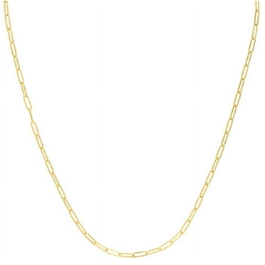 14K Yellow Gold Polish 2.10mm Paperclip Chain With Lobster Clasp 24in