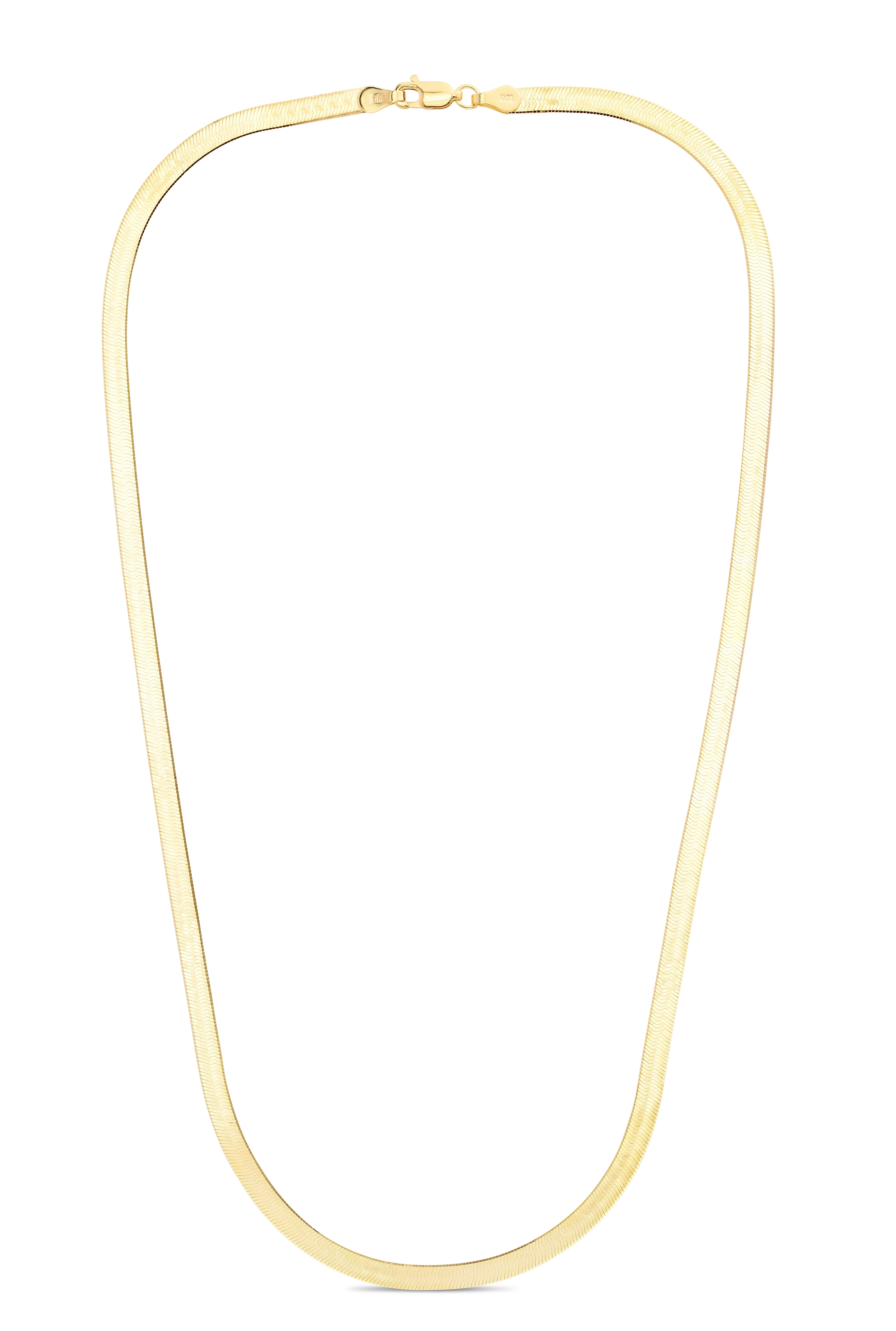 14k Solid Yellow Gold 4mm Flexible Imperial Herringbone Bracelet
