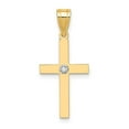thumbnail image 1 of 14K Yellow Gold Polished 0.01CT Diamond Cross Pendant, 1 of 1
