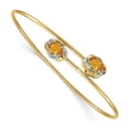 thumbnail image 1 of 14K Yellow Gold Polished 0.03CT Diamond & Citrine Flexible Bangle Bracelet, 1 of 1
