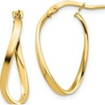 thumbnail image 1 of 14K Yellow Gold Polished 2mm Wavy Hoop Earrings (24.45 X 13.5) Made In Italy tf1394, 1 of 5