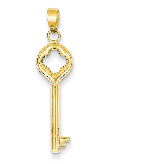 14K Yellow Gold Polished 3-D Key Charm (34 X 9) Made In Indonesia k4701