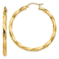 thumbnail image 1 of 14K Yellow Gold Polished 3 mm Twisted Hoop Earrings, 1 of 1