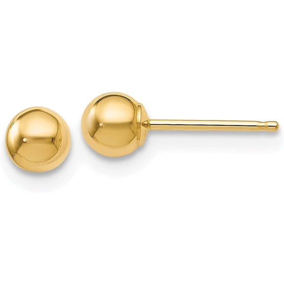 14K Yellow Gold Polished 4.2mm Ball Post Earrings - 4mm