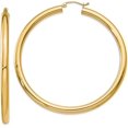 thumbnail image 1 of 14K Yellow Gold Polished 4.2mm Lightweight Tube Hoop Earrings - 60mm, 1 of 6