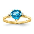 thumbnail image 1 of 14K Yellow Gold Polished 7 mm Heart Gemstone Ring Mounting - Size 7.5, 1 of 1