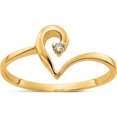 thumbnail image 1 of 14K Yellow Gold Polished Aa Diamond Heart Ringsize 6 - Jbsp, 1 of 5