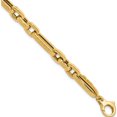 thumbnail image 1 of 14K Yellow Gold Polished And Textured Design Fancy Link Bracelet (Width 7.2) (Length 7.2) - Jbsp, 1 of 5