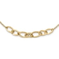 thumbnail image 1 of 14K Yellow Gold Polished And Textured Fancy Link Necklace (17.5 X 8) Made In Italy sf2228-17.5, 1 of 5