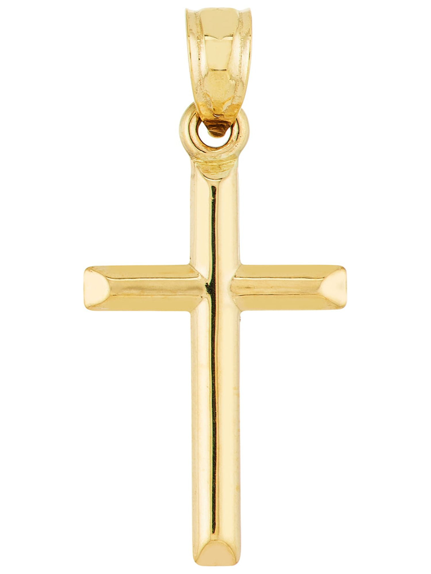 JEWELRY ADDICT 14K Yellow Gold Polished Basic Cross Pendant - Women